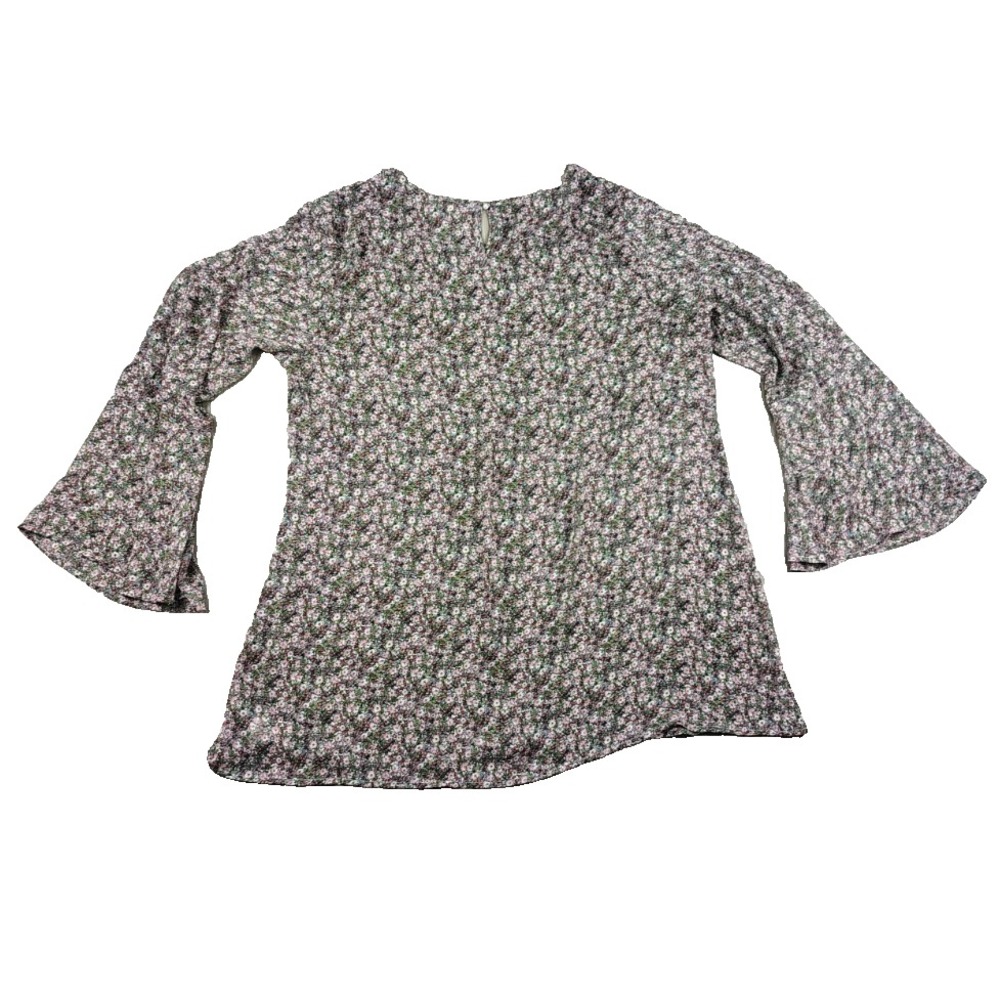 Indigo Soul XL‎ Blouse Womens Micro Floral Tunic Boho Hippie Gypsy Lightweight